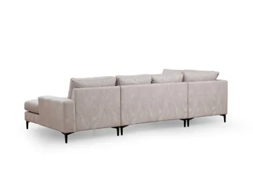 Svanabyn sohva divaanilla ja lepotuolilla 4-istuttava - Beige - Huonekalut - Sohva - U-Sohva