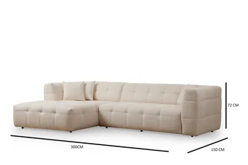 Octavian sohva divaanilla 5-istuttava - Beige - Huonekalut - Sohva - Divaanisohva