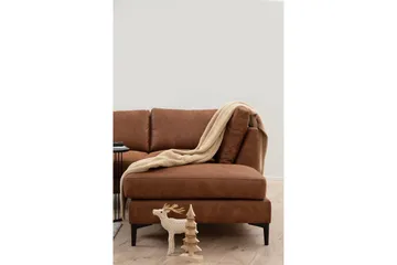 Svanabyn sohva divaanilla ja lepotuolilla 4-istuttava - Ruskea - Huonekalut - Sohva - U-Sohva