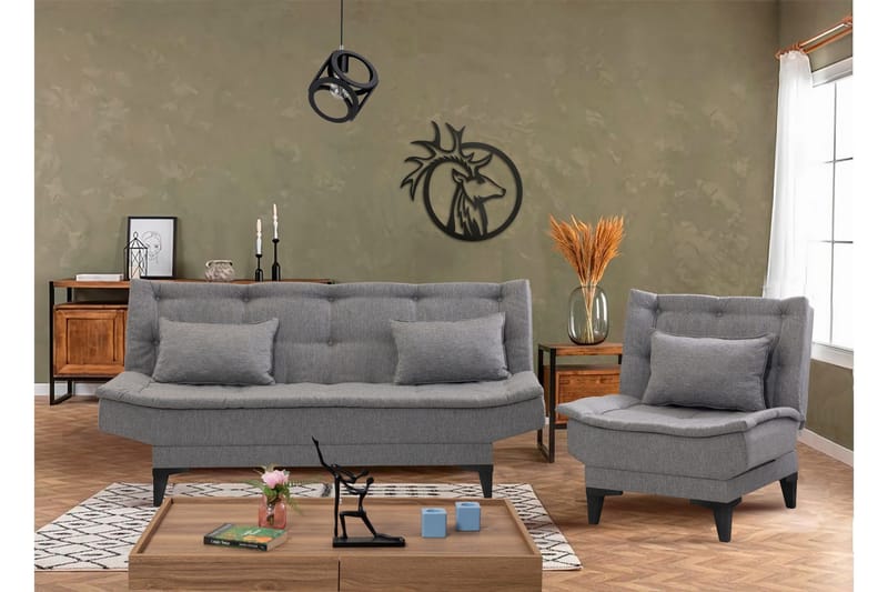 Lepinas sohvaryhmä - Harmaa - Huonekalut - Sohva - Sohvaryhmä