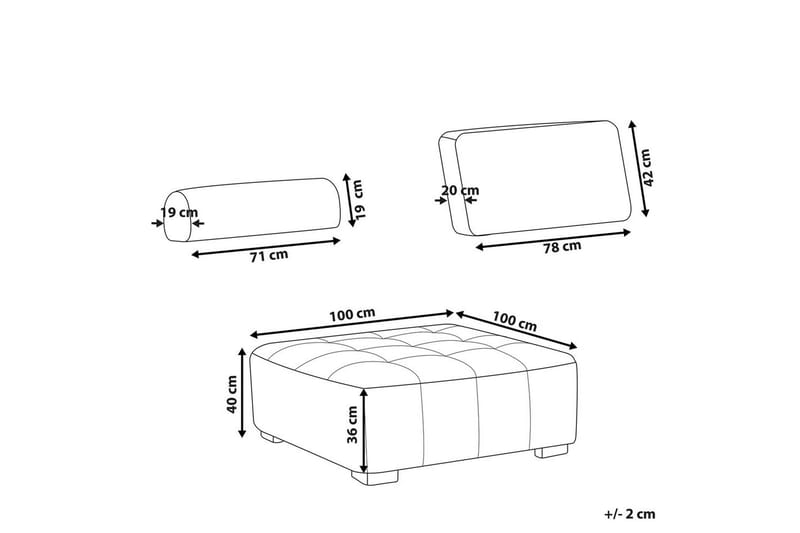 1-sitssoffa Beliani Tibro Beige, ljust trä Blush Pink||Light colored wood - Huonekalut - Sohva - Moduulisohva