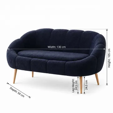 2-istuttava sohva Atelier Del Sofa Lida (130 x 105 x 50 cm) Antrasiitti - Antrasiitti - Huonekalut - Sohva - 2:n istuttava sohva
