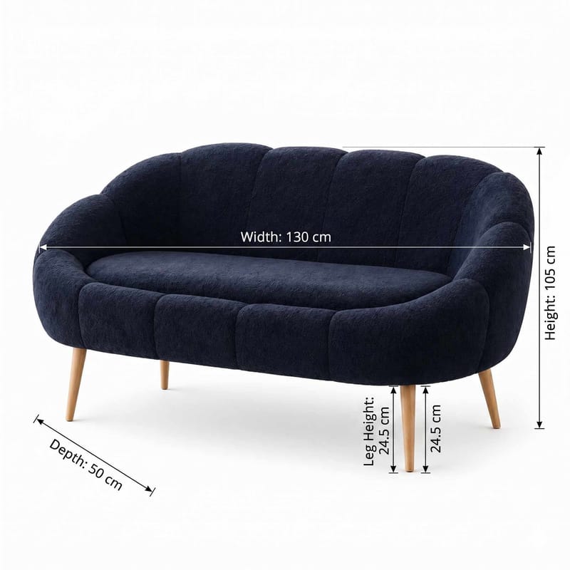 2-istuttava sohva Atelier Del Sofa Lida (130 x 105 x 50 cm) Antrasiitti - Antrasiitti - Huonekalut - Sohva - 2:n istuttava sohva