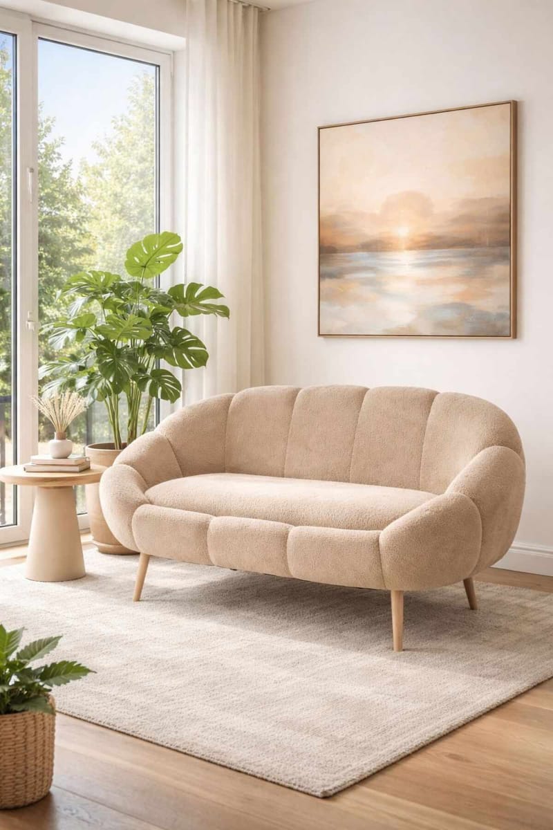 2-istuttava sohva Atelier Del Sofa Lida (130 x 105 x 50 cm) Beige - Huonekalut - Sohva - 2:n istuttava sohva