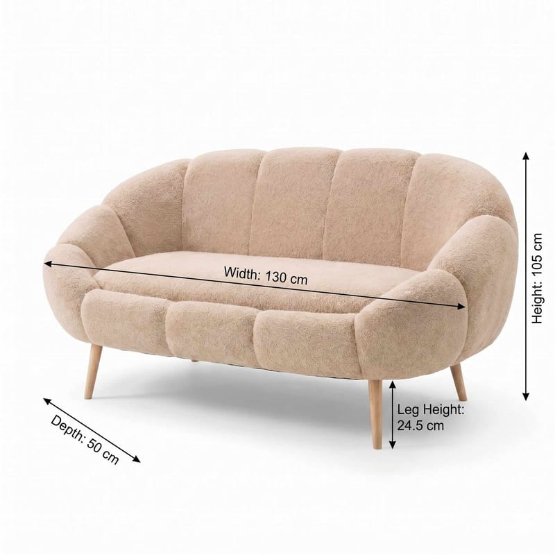2-istuttava sohva Atelier Del Sofa Lida (130 x 105 x 50 cm) Beige - Huonekalut - Sohva - 2:n istuttava sohva