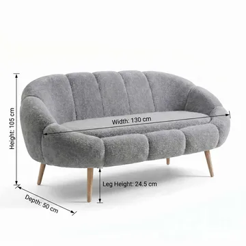 2-istuttava sohva Atelier Del Sofa Lida (130 x 105 x 50 cm) Harmaa - Huonekalut - Sohva - 2:n istuttava sohva