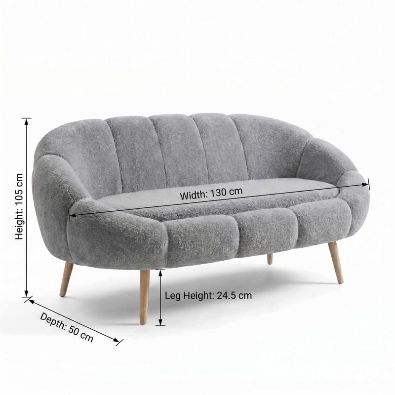 2-istuttava sohva Atelier Del Sofa Lida (130 x 105 x 50 cm) Harmaa - Huonekalut - Sohva - 2:n istuttava sohva