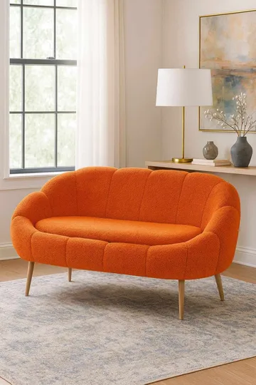 2-istuttava sohva Atelier Del Sofa Lida (130 x 105 x 50 cm) Oranssi - Huonekalut - Sohva - 2:n istuttava sohva