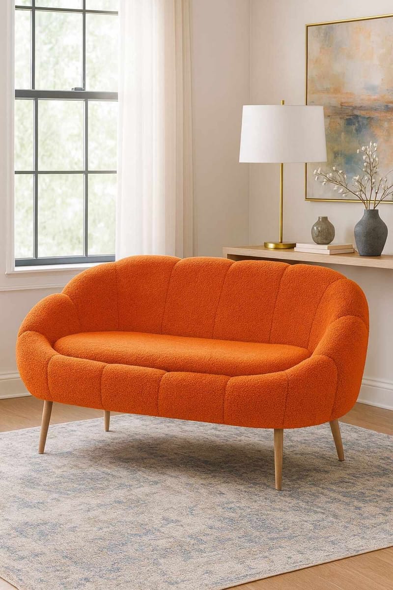 2-istuttava sohva Atelier Del Sofa Lida (130 x 105 x 50 cm) Oranssi - Huonekalut - Sohva - 2:n istuttava sohva