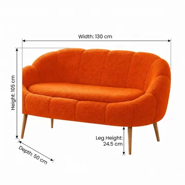 2-istuttava sohva Atelier Del Sofa Lida (130 x 105 x 50 cm) Oranssi - Huonekalut - Sohva - 2:n istuttava sohva