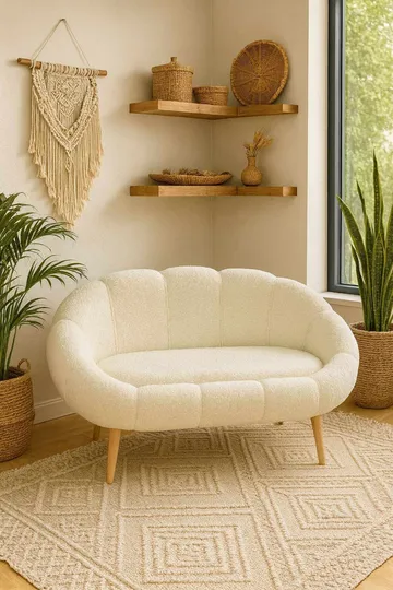 2-istuttava sohva Atelier Del Sofa Lida (130 x 105 x 50 cm) Valkoinen - Huonekalut - Sohva - 2:n istuttava sohva