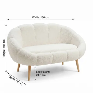 2-istuttava sohva Atelier Del Sofa Lida (130 x 105 x 50 cm) Valkoinen - Huonekalut - Sohva - 2:n istuttava sohva