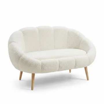 2-istuttava sohva Atelier Del Sofa Lida (130 x 105 x 50 cm) Valkoinen