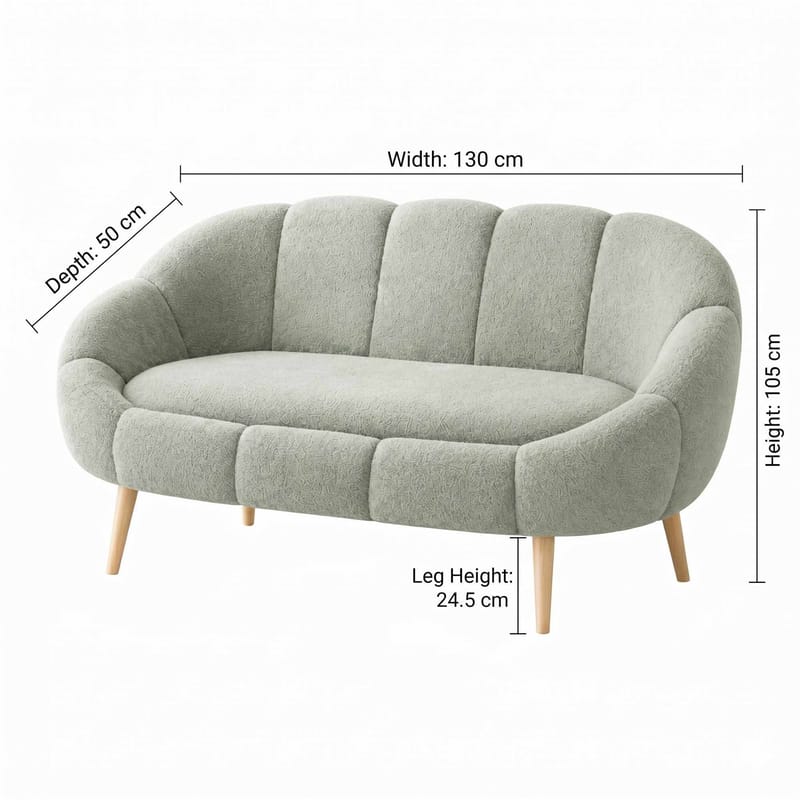 2-istuttava sohva Atelier Del Sofa Lida (130 x 105 x 50 cm) Vihreä - Huonekalut - Sohva - 2:n istuttava sohva