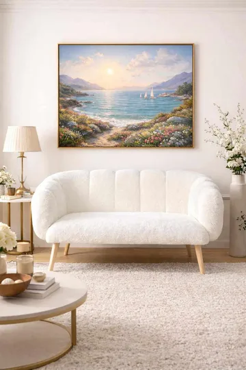 2-istuttava sohva Atelier Del Sofa Lotus (120 x 95 x 42 cm) valkoinen - Huonekalut - Sohva - 2:n istuttava sohva