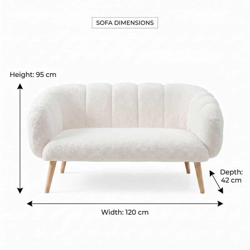 2-istuttava sohva Atelier Del Sofa Lotus (120 x 95 x 42 cm) valkoinen - Huonekalut - Sohva - 2:n istuttava sohva