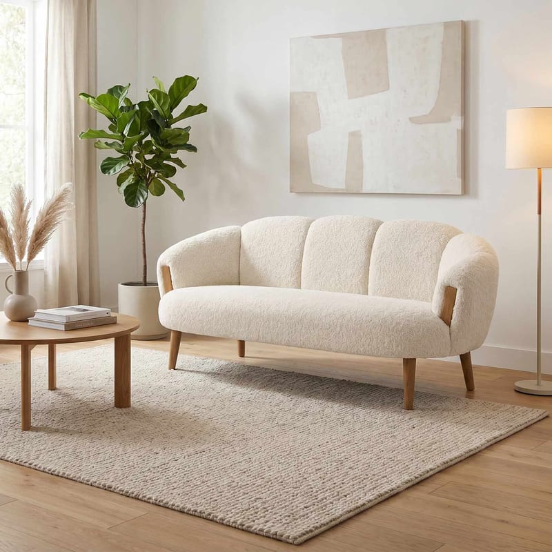 2-istuttava sohva Atelier Del Sofa Star (128 x 102 x 65 cm) Kermanvärinen - Huonekalut - Sohva - 2:n istuttava sohva