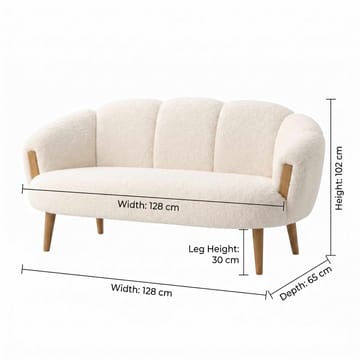 2-istuttava sohva Atelier Del Sofa Star (128 x 102 x 65 cm) Valkoinen - Huonekalut - Sohva - 2:n istuttava sohva
