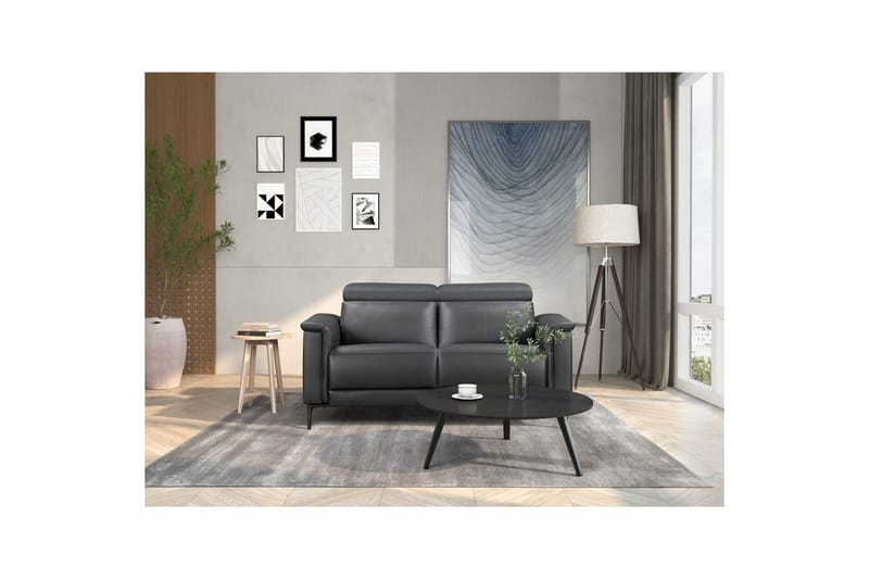 2-istuttava sohva Lund Harmaa, PU, Sähköinen lepotuoli - Harmaa, PU, Sähköinen lepotuoli - Huonekalut - Sohva - Mekanismisohva - 2 istuttava mekanismisohva