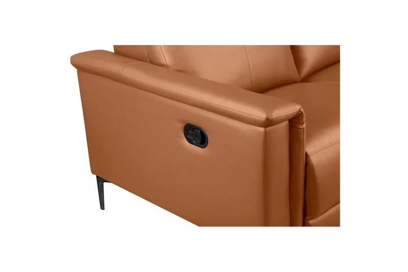 2-istuttava sohva Lund Konjakki, Nahka/PU, Manuaalinen nojatuoli - Konjakki, Nahka/PU, Manuaalinen nojatuoli - Huonekalut - Sohva - Mekanismisohva - 2 istuttava mekanismisohva
