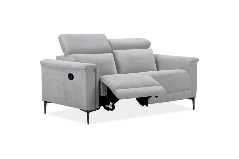 2-istuttava sohva Lund Vaaleanharmaa, Belfast-kangas, Manuaalinen nojatuoli - Vaaleanharmaa, Belfast-kangas, Manuaalinen nojatuoli - Huonekalut - Sohva - 2:n istuttava sohva