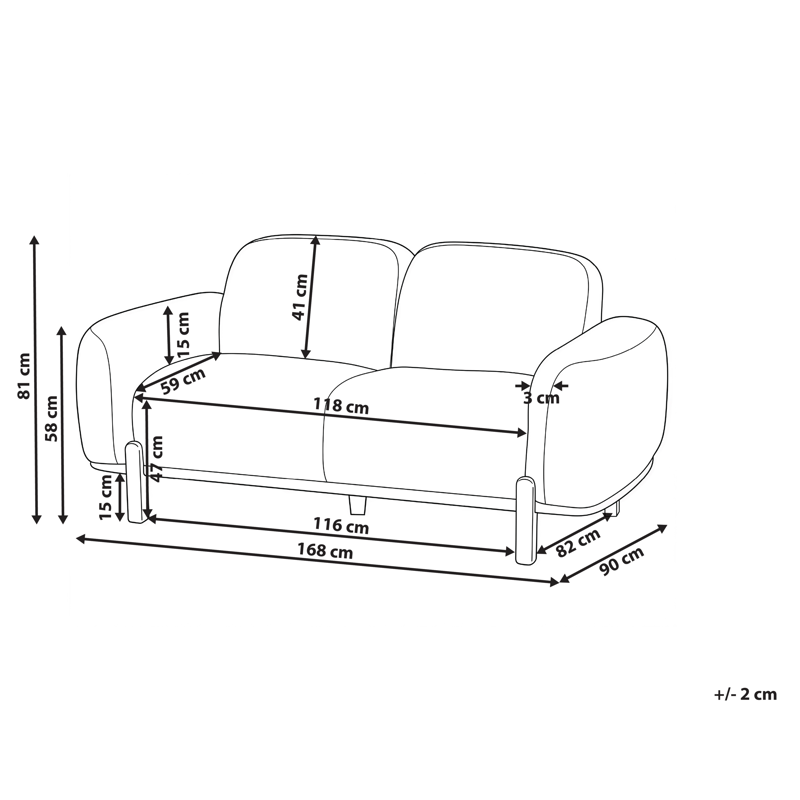 2-istuttava sohva Odnes bukleessa - Valkoinen - Huonekalut - Sohva - 2:n istuttava sohva