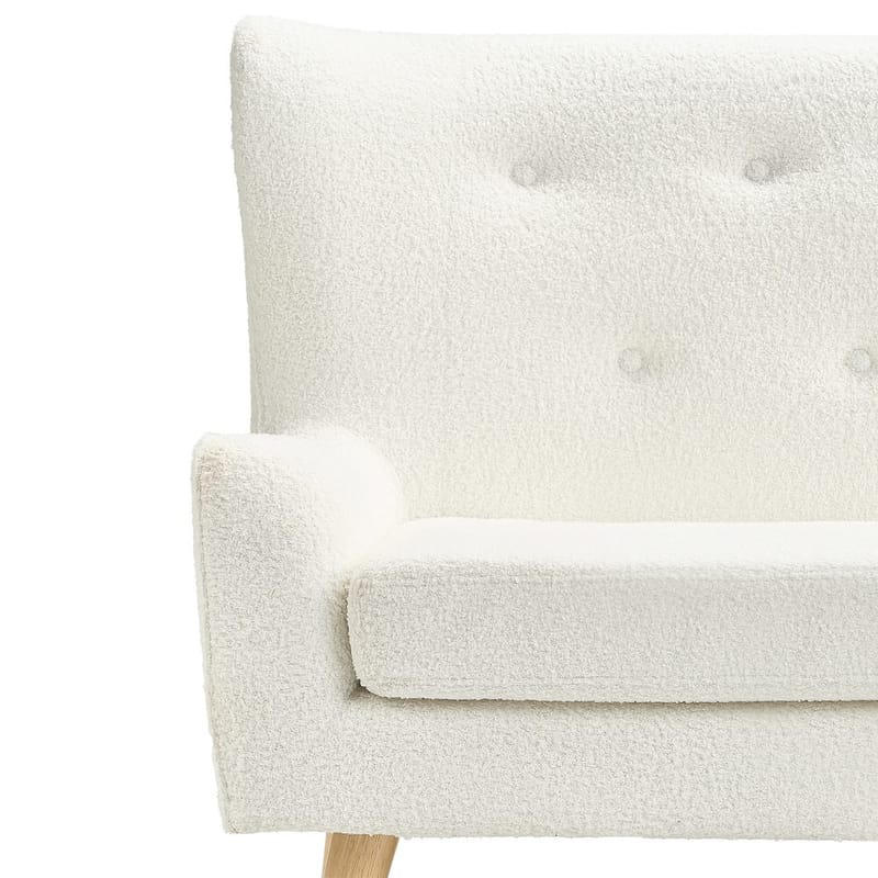 2-istuttava sohva Skibby - Valkoinen, vaalea puu - Säilytys - Piensäilytys - Säilytysteline - Kuormalavahylly