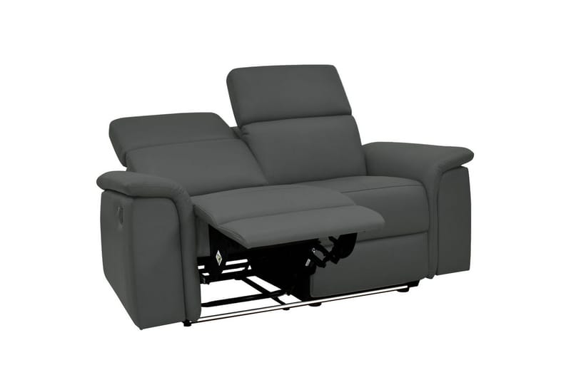 2-istuttava sohva Pareli Harmaa, Nahka/PU, Manuaalinen nojatuoli - Harmaa, Nahka/PU, Manuaalinen nojatuoli - Huonekalut - Sohva - Mekanismisohva - 2 istuttava mekanismisohva