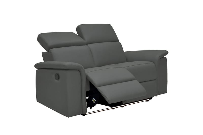 2-istuttava sohva Pareli Harmaa, Nahka/PU, Manuaalinen nojatuoli - Harmaa, Nahka/PU, Manuaalinen nojatuoli - Huonekalut - Sohva - Mekanismisohva - 2 istuttava mekanismisohva