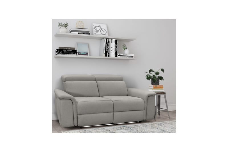 2-istuttava sohva Pareli Harmaa, Sunday-kangas, Manuaalinen nojatuoli - Harmaa, Sunday-kangas, Manuaalinen nojatuoli - Huonekalut - Sohva - Mekanismisohva - 2 istuttava mekanismisohva