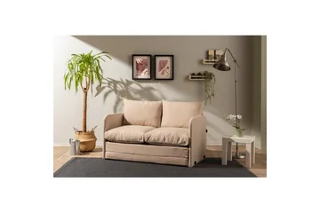2-istuttava vuodesohva Rubby (128 x 70 x 66 cm) Beige - Beige - Huonekalut - Sohva - Vuodesohva