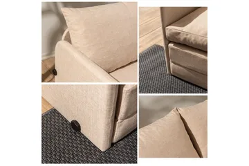 2-istuttava vuodesohva Rubby (128 x 70 x 66 cm) Beige - Beige - Huonekalut - Sohva - Vuodesohva