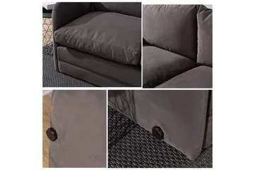 2-istuttava vuodesohva Rubby (128 x 70 x 66 cm) Harmaa - Harmaa - Huonekalut - Sohva - Vuodesohva