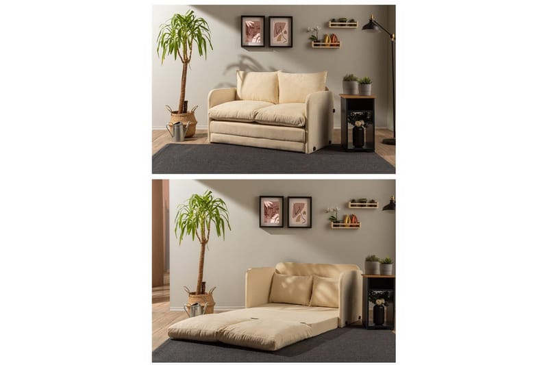 2-istuttava vuodesohva Rubby (128 x 70 x 66 cm) Kerma - Kerma - Huonekalut - Sohva - Vuodesohva