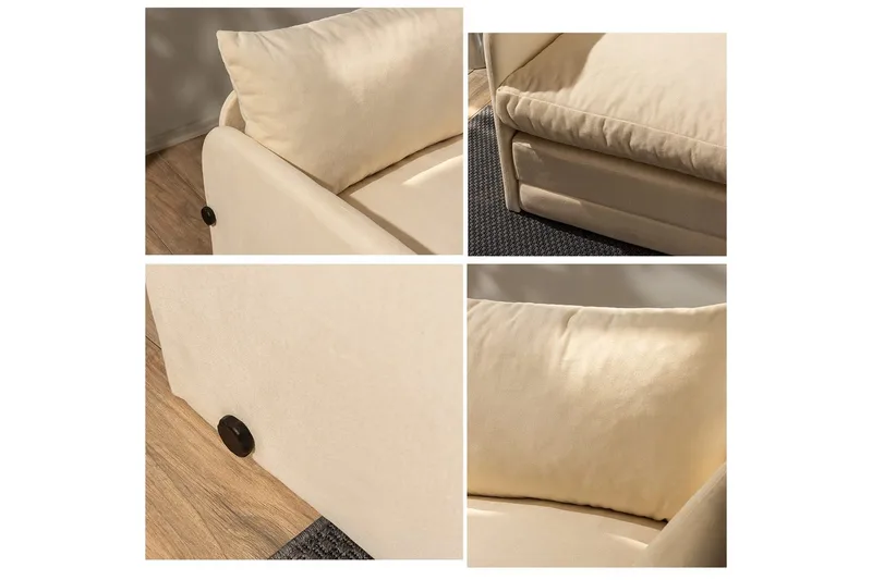 2-istuttava vuodesohva Rubby (148 x 70 x 66 cm) Kerma - Kerma - Huonekalut - Sohva - Vuodesohva
