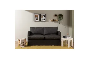 2-istuttava vuodesohva Rubby (148 x 70 x 66 cm) Tummanharmaa - Tummanharmaa - Huonekalut - Sohva - Vuodesohva