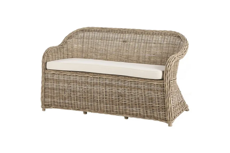 2.5-sitssoffa med fotpall Beliani Susua Nature||Cream white - Huonekalut - Sohva - Sohvaryhmä
