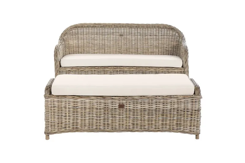 2.5-sitssoffa med fotpall Beliani Susua Nature||Cream white - Huonekalut - Sohva - Sohvaryhmä
