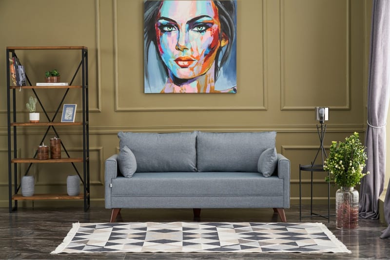 2:n ist Sohva BuPyöreäi - Sininen/Luonnonväri - Huonekalut - Sohva - 2:n istuttava sohva