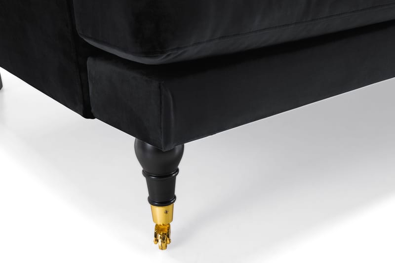 Andrew 2-istuttava Samettisohva - Musta - Huonekalut - Sohva - 2:n istuttava sohva