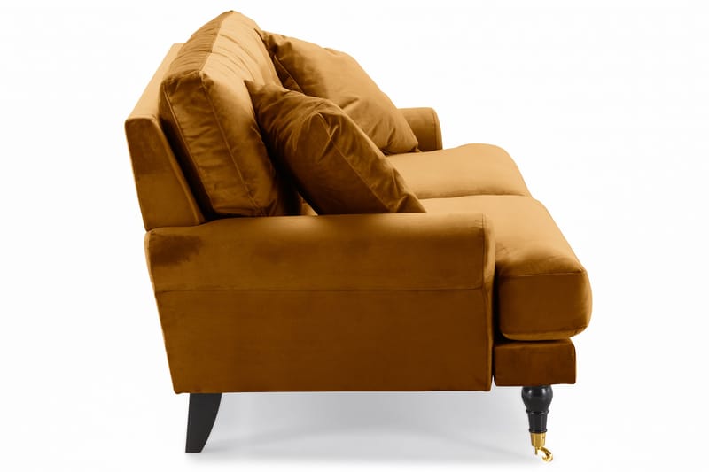 Andrew Sohvaryhmä 3-istuttava + 2-istuttava Sohva + Nojatuoli + Rahi Sametilla - Tummankeltainen - Huonekalut - Sohva - 2:n istuttava sohva