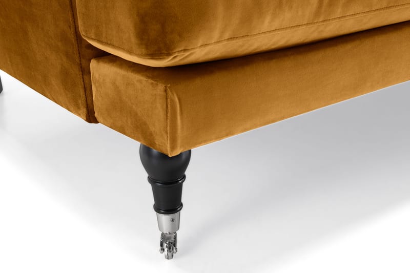 Andrew Sohvaryhmä 3-istuttava + 2-istuttava Sohva + Nojatuoli + Rahi Sametilla - Tummankeltainen - Huonekalut - Sohva - 2:n istuttava sohva