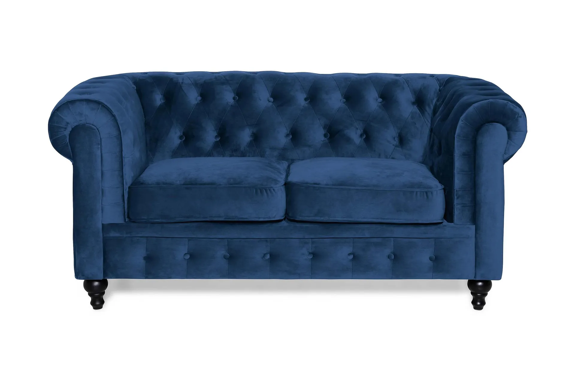 Chesterfield Lyx 2-istuttava pieni samettisohva – Syvä sohva 160 cm leveä -