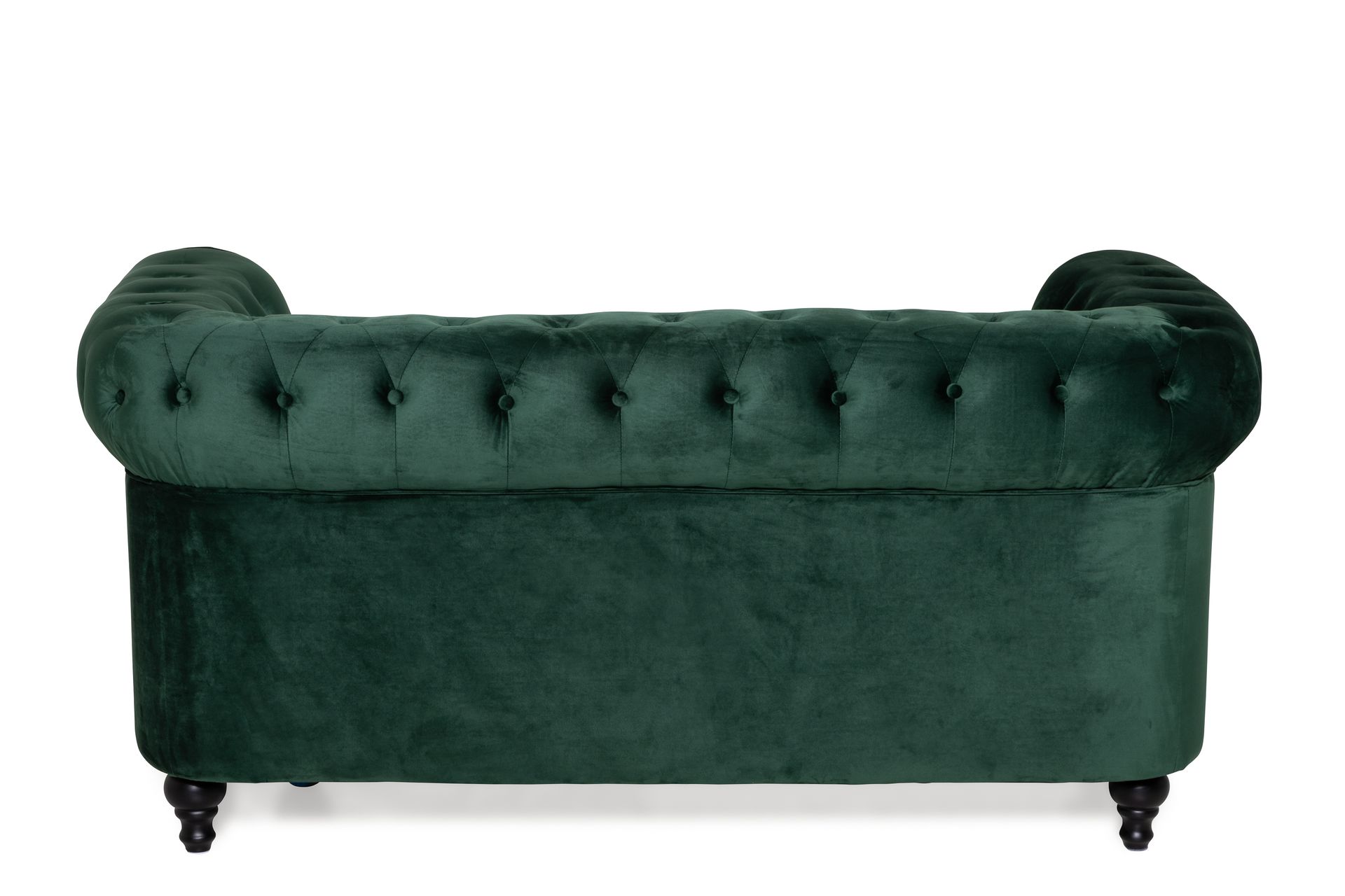 Chesterfield Lyx 2-istuttava pieni samettisohva – Syvä sohva 160 cm leveä - Tummanvihreä - Huonekalut - Sohva - 2:n istuttava sohva