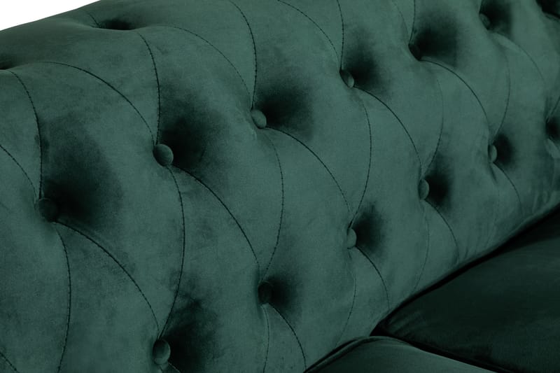 Chesterfield Lyx 2-istuttava pieni samettisohva – Syvä sohva 160 cm leveä - Tummanvihreä - Huonekalut - Sohva - 2:n istuttava sohva