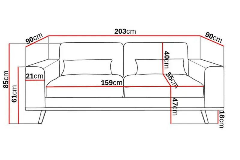 Copenhagen 2-istuttava Kangassohva - Beige - Huonekalut - Sohva - 2:n istuttava sohva