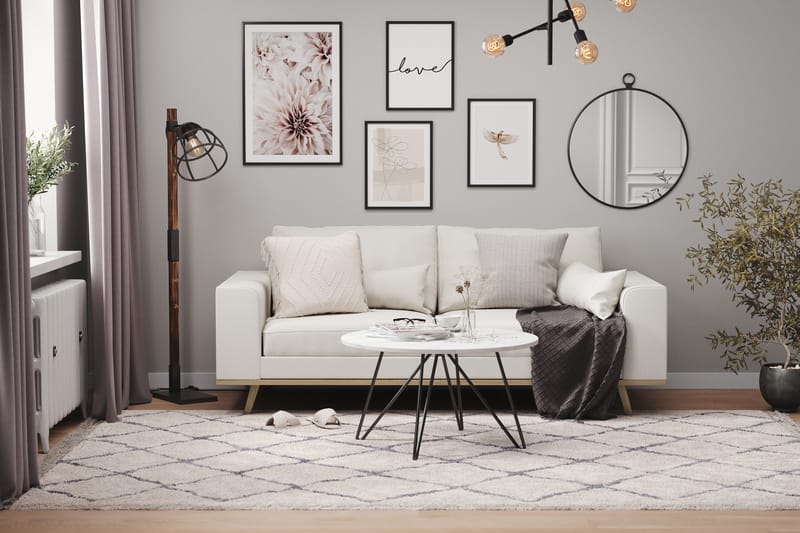 Copenhagen 2-istuttava Kangassohva - Vaaleanharmaa - Huonekalut - Sohva - 2:n istuttava sohva