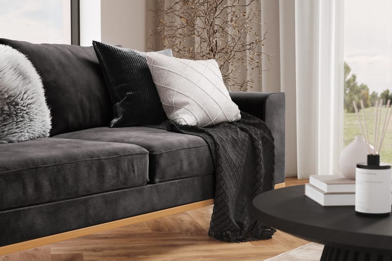 Copenhagen 2-istuttava Samettisohva - Tummanharmaa - Huonekalut - Sohva - 2:n istuttava sohva
