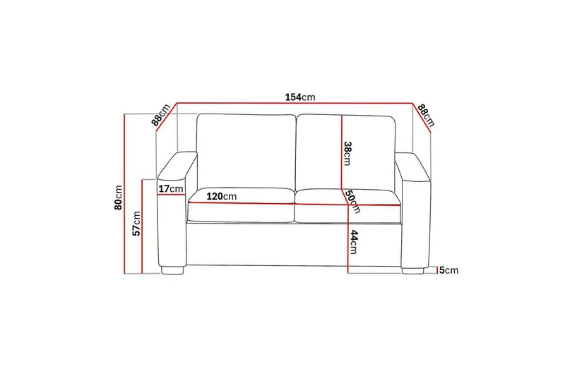 Crazy 2-istuttava Kangassohva - Harmaa - Huonekalut - Sohva - 2:n istuttava sohva