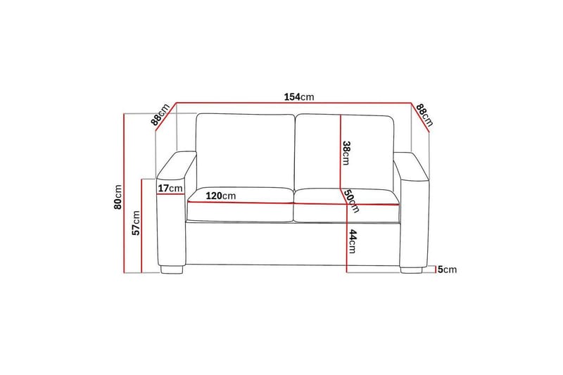 Crazy 2-istuttava Samettisohva - Tummanharmaa - Huonekalut - Sohva - 2:n istuttava sohva